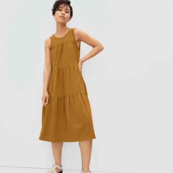 Everlane The Weekend Tiered Dress ivory canvas - Picture 3 of 9